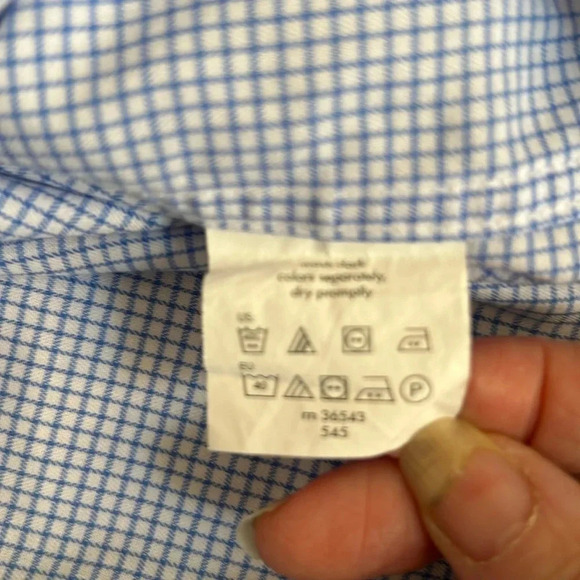 Michael Kors checkered Button Down Slim Fit Shirt size large - Picture 6 of 6